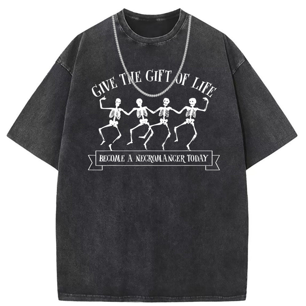 Men T Shirts Short Sleeve T-Shirt Washed Old Punk Loose