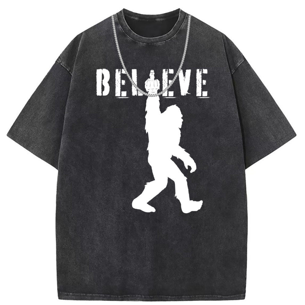 Men T Shirts Washed Old Printed Short Sleeve T-Shirts Women's Loose