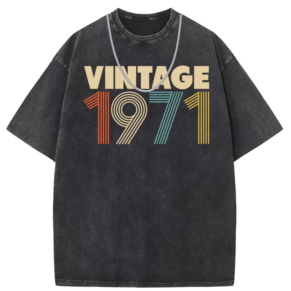 Men T Shirts Pure cotton round neck short-sleeved T-shirt women's washed and old
