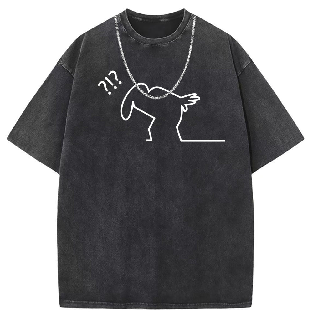 Men T Shirts Washed Old Punk Short Sleeve T-Shirt Loose
