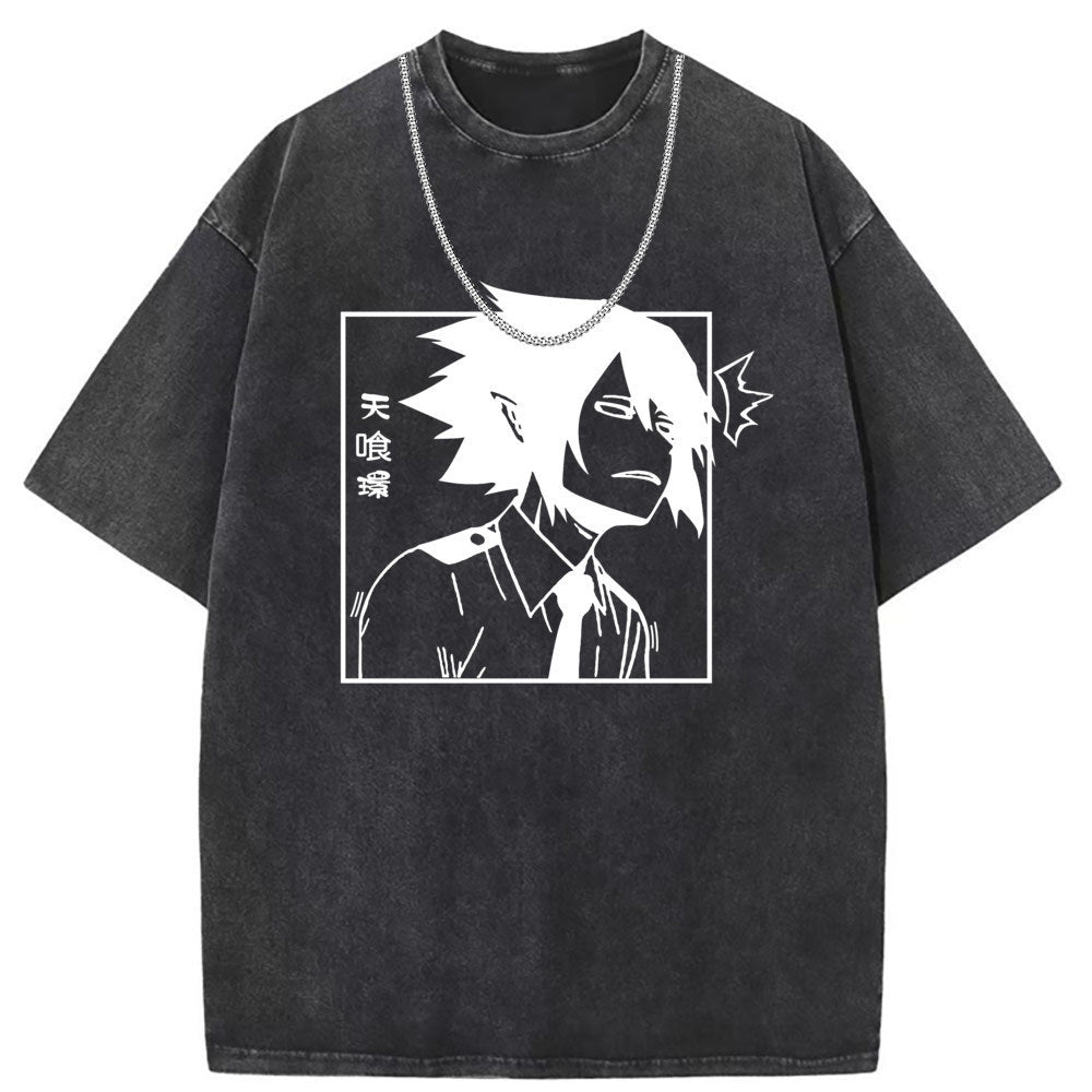 Men T Shirts Short Sleeve T-Shirt Washed Old Punk