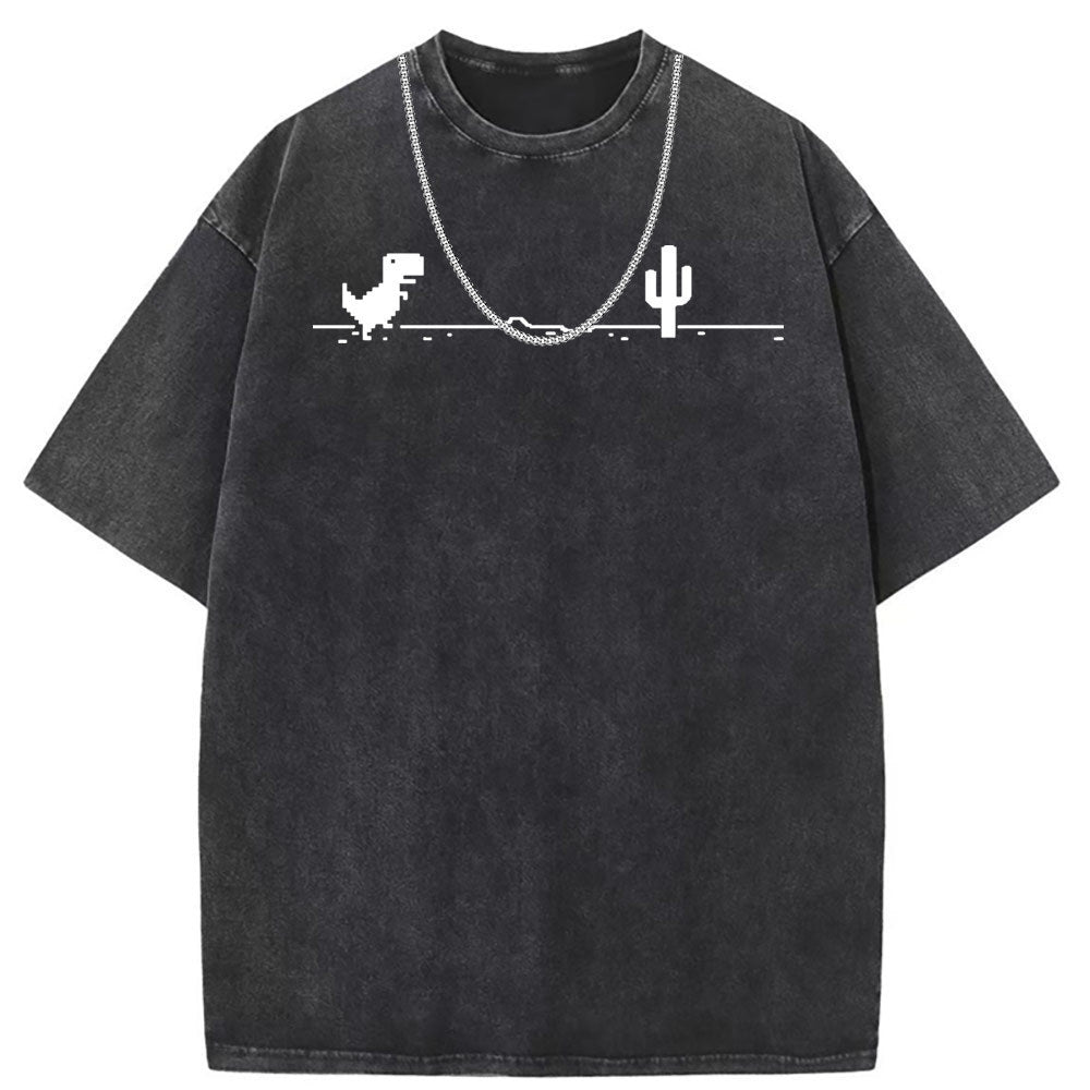 Men T Shirts Pure cotton round neck short-sleeved T-shirt women's washed and old