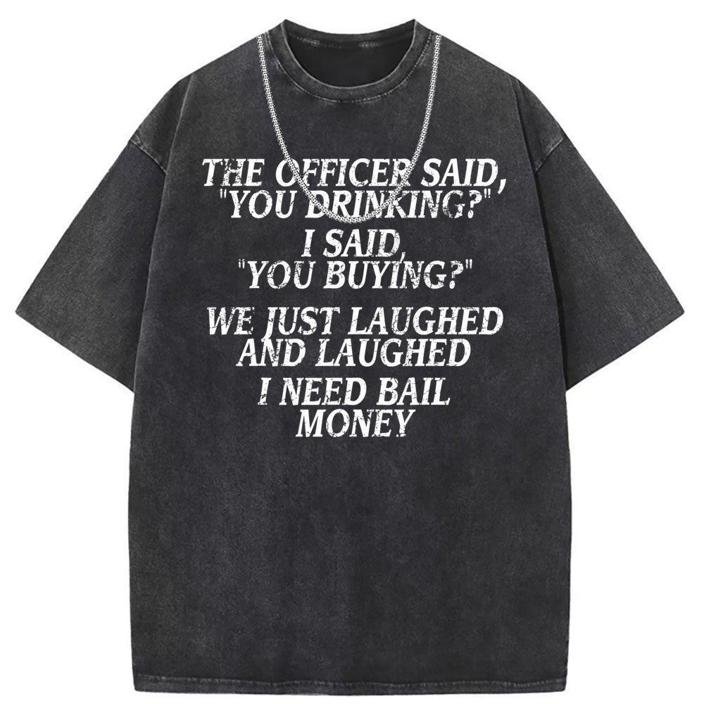 Men T Shirts Printed short-sleeved T-shirt washed and old