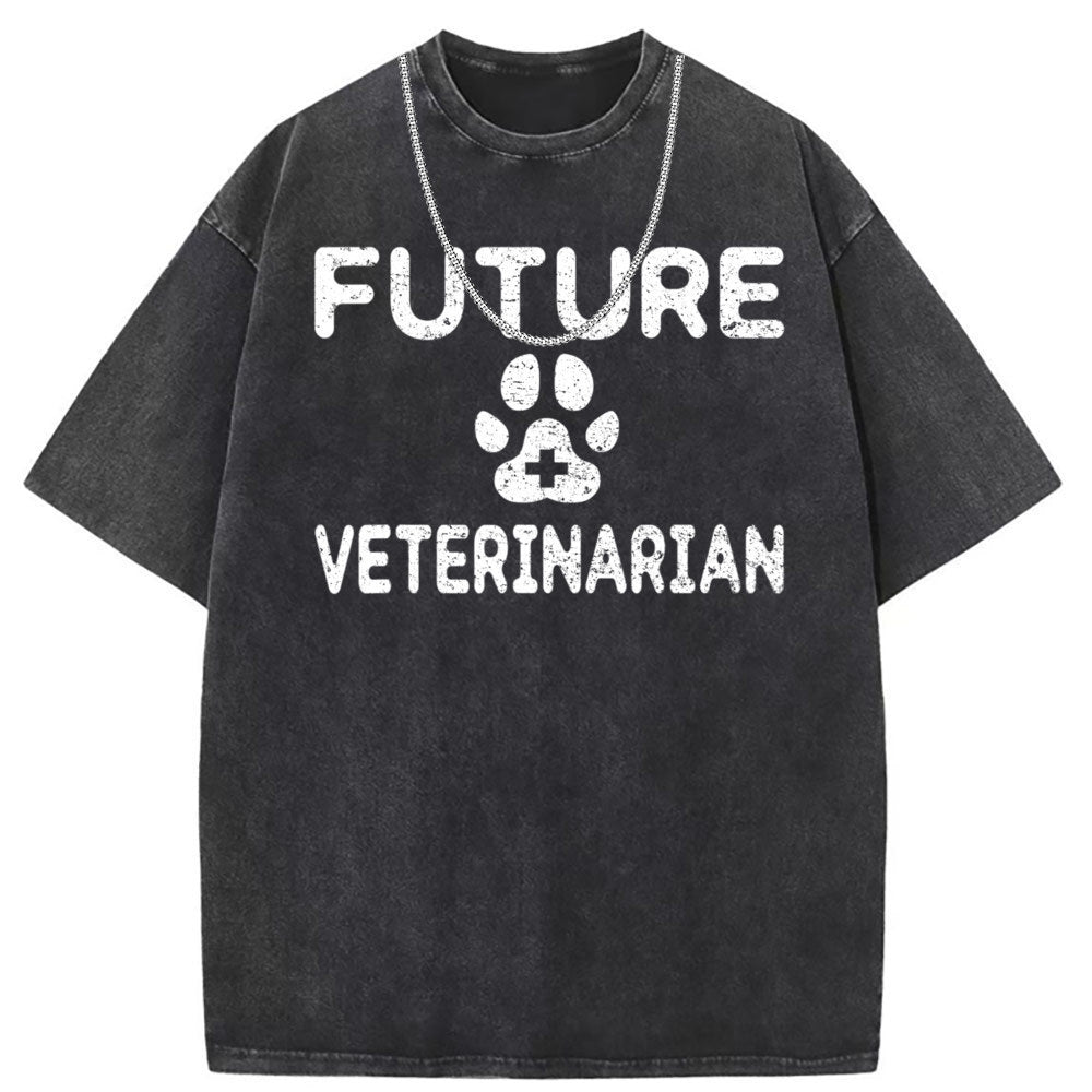 Men T Shirts Retro old cotton printed short-sleeved T-shirt