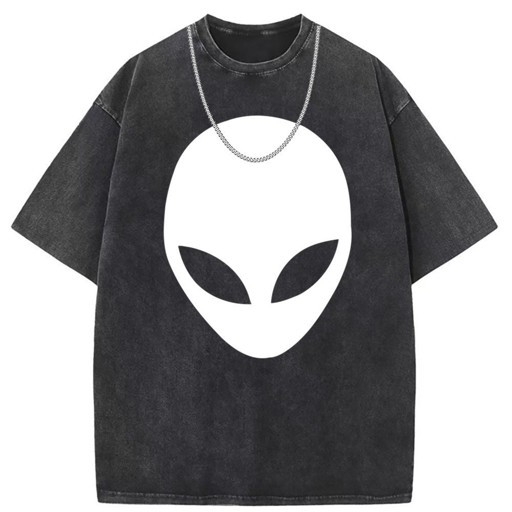 Men T Shirts Washed High Street Printed Short Sleeve T-Shirt Loose Casual