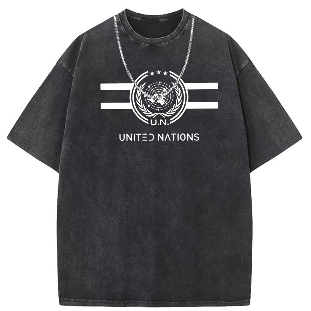 Men T Shirts Pure cotton round neck short-sleeved T-shirt women's washed and old