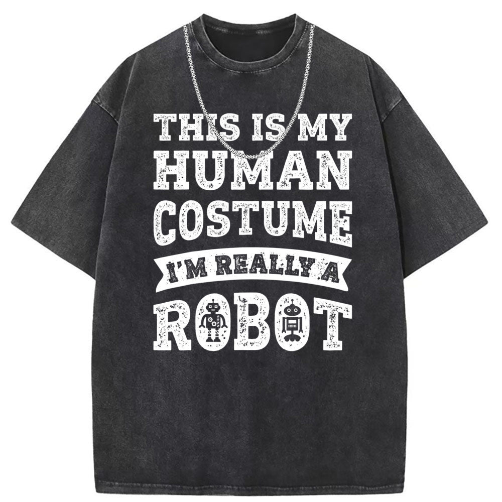 Men T Shirts Washed old punk cotton short-sleeved T-shirt