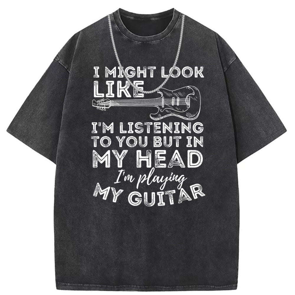 Men T Shirts Washed old punk cotton short-sleeved T-shirt