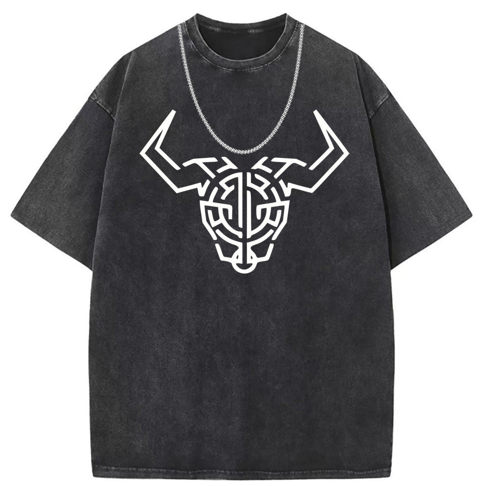 Men T Shirts Short Sleeve T-Shirt Men's Batik Washed Old Punk