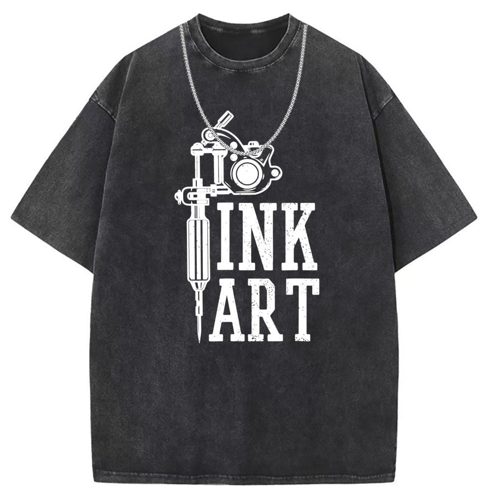 Men T Shirts Short-sleeved T-shirt women washed and old