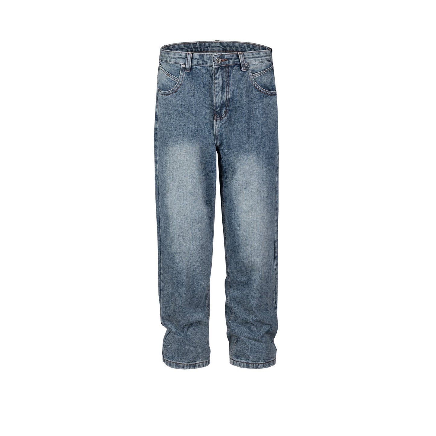 MIJKO Mens Vintage Pants Washed Old Unisex Jeans