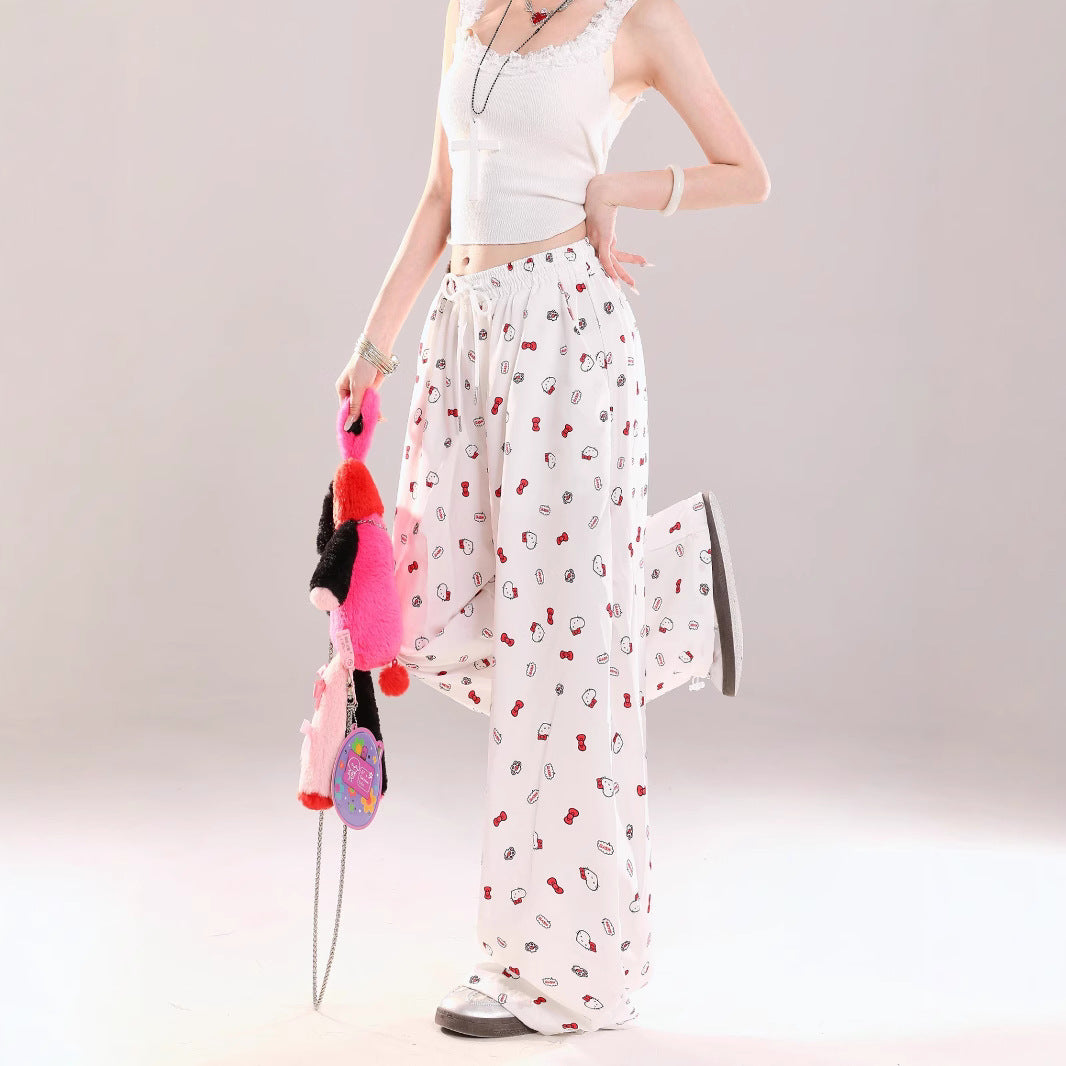 Women casual pant all over printed loose