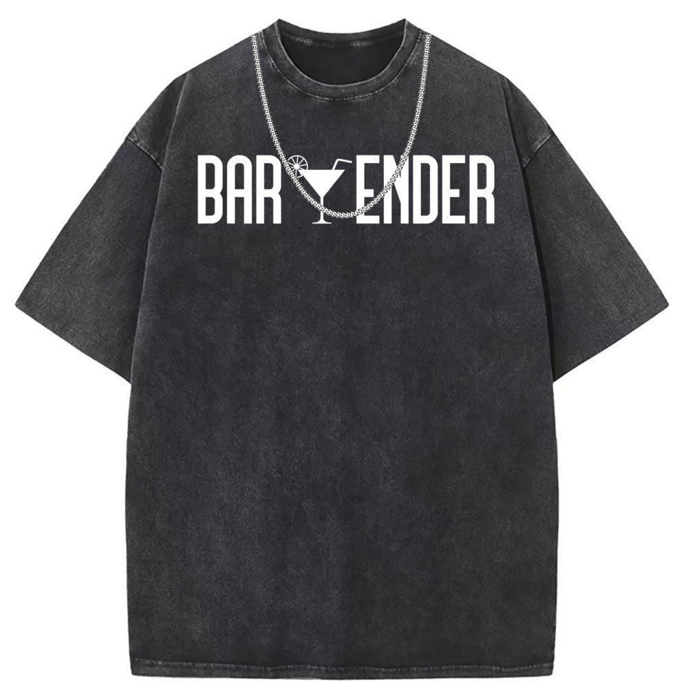 Men T Shirts Washed old punk cotton printed short-sleeved T-shirt