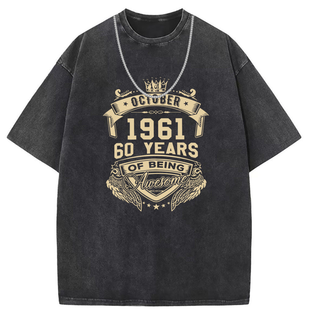 Men T Shirts Short Sleeve T-Shirt Men's Batik Washed Old Punk
