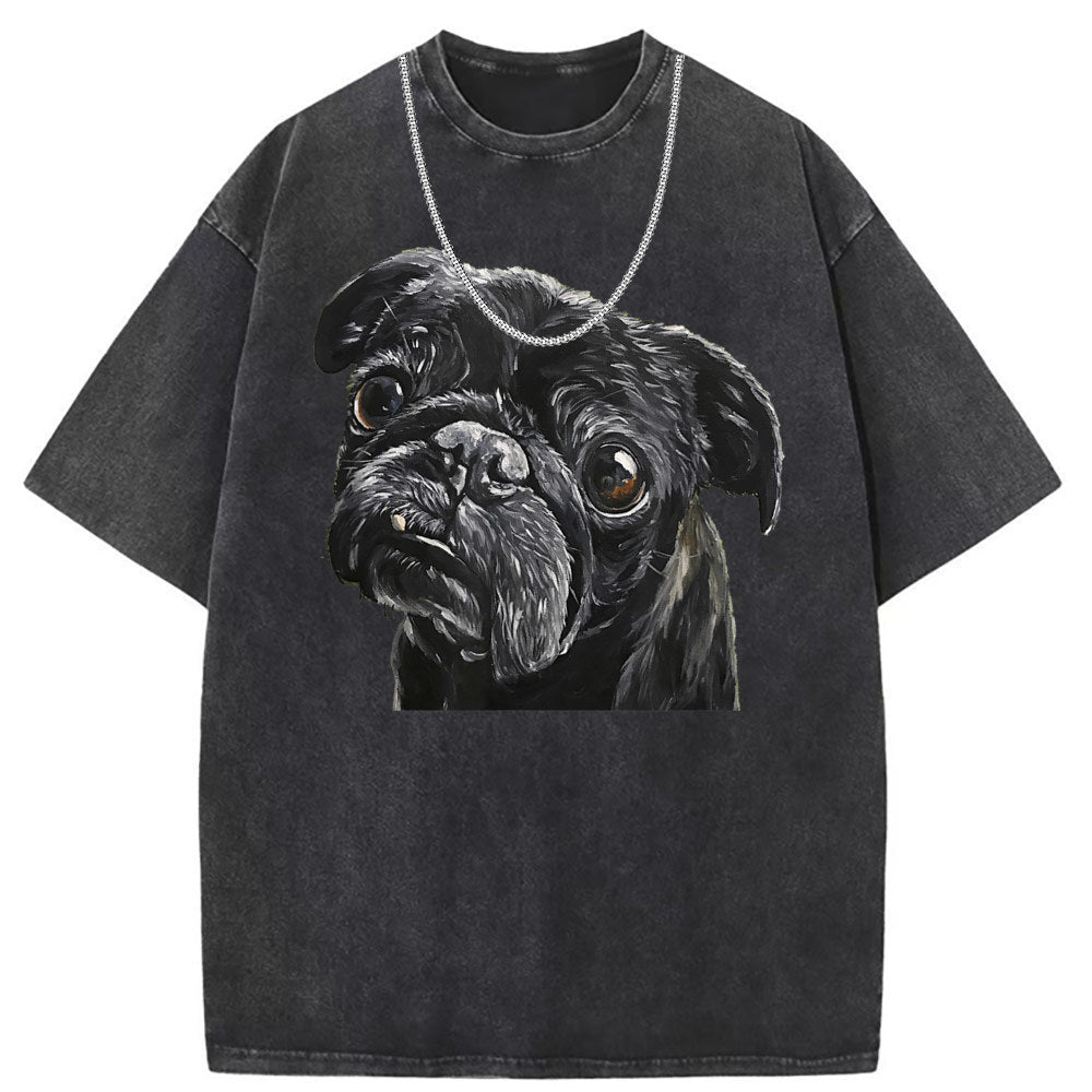 Men T Shirts Washed old printed short sleeves loose