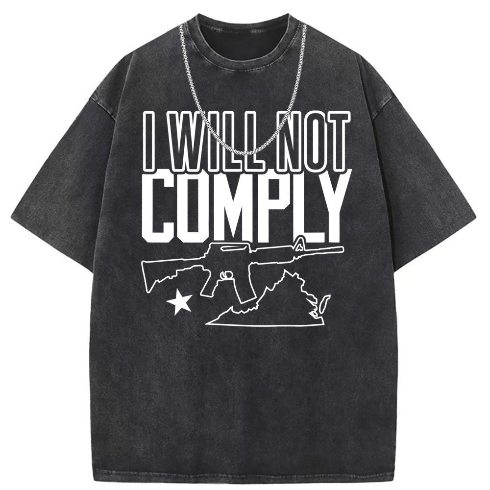 Men T Shirts Short Sleeve T-Shirt Women Washed Old American