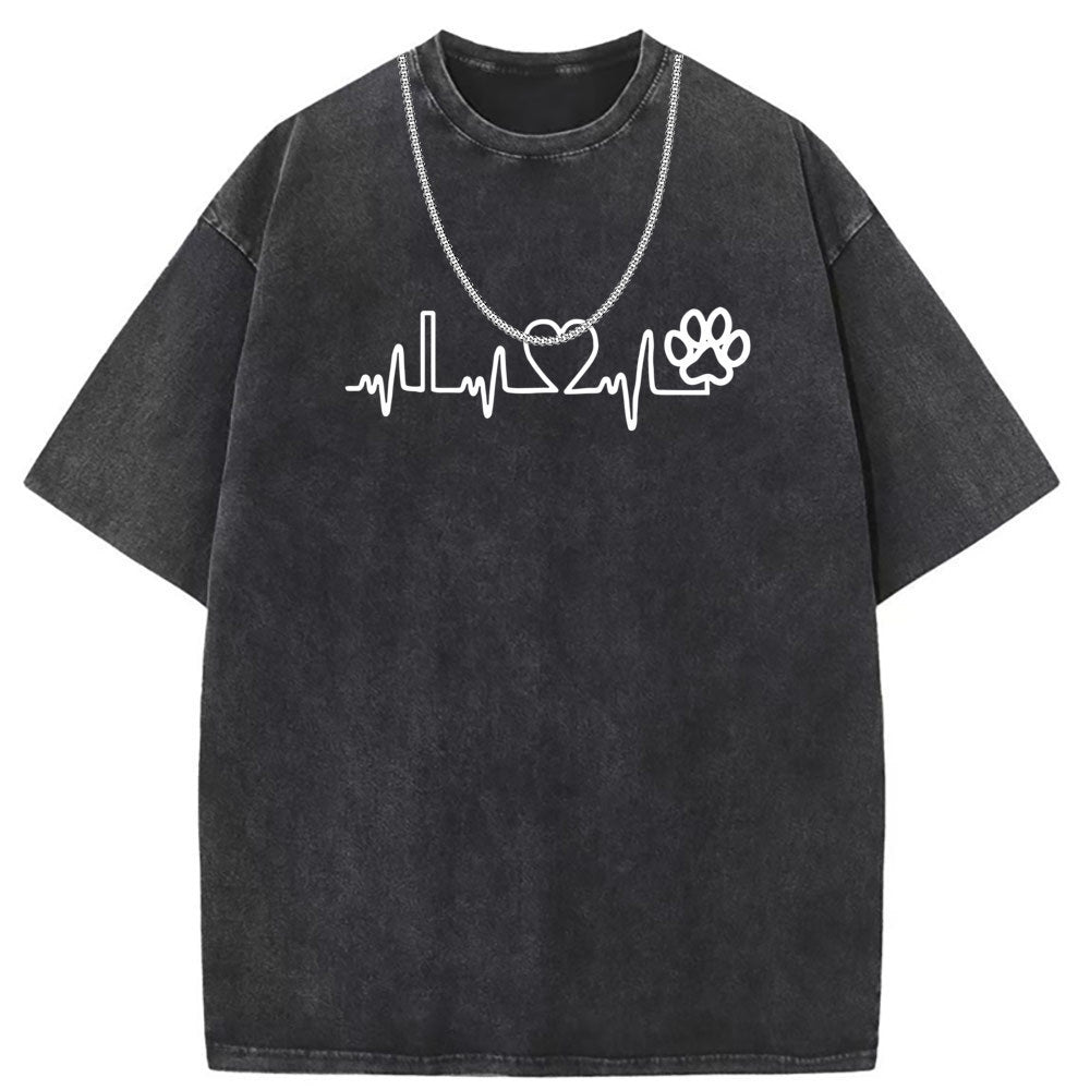 Men T Shirts Pure cotton round neck short-sleeved T-shirt washed and old