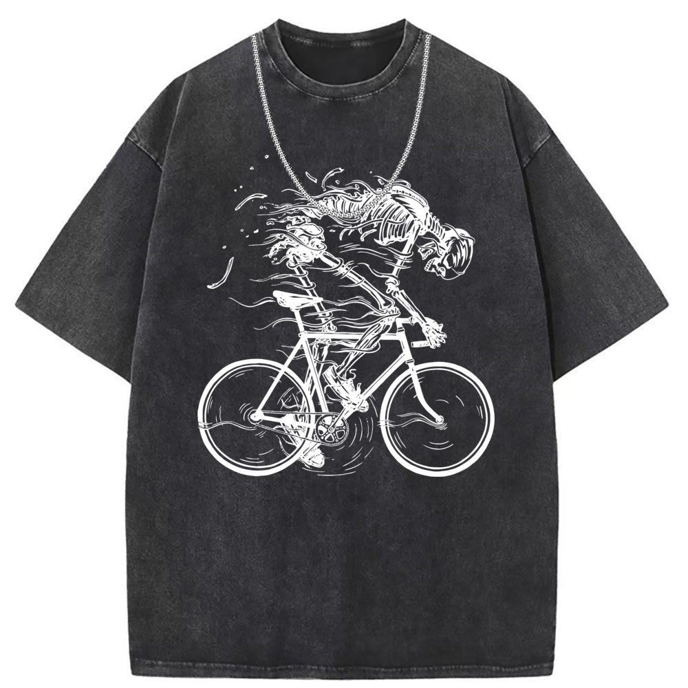 Men T Shirts Pure cotton round neck short-sleeved T-shirt washed and old