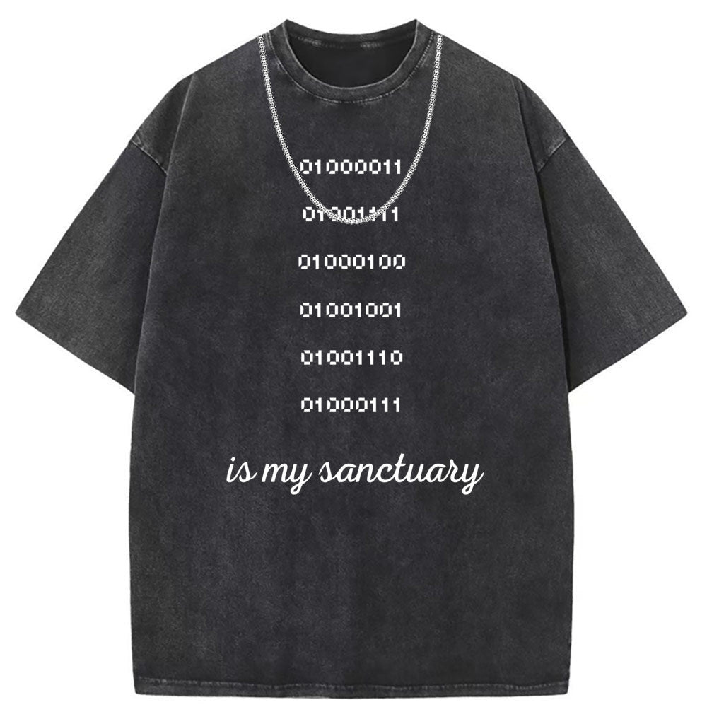 Men T Shirts Pure cotton round neck short-sleeved T-shirt women's washed and old