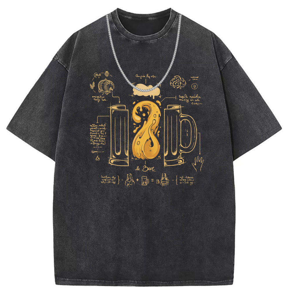 Men T Shirts Pure cotton round neck short-sleeved T-shirt washed and old