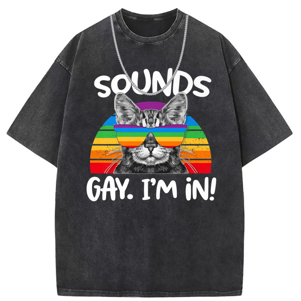 Men T Shirts Washed old printed short sleeves loose