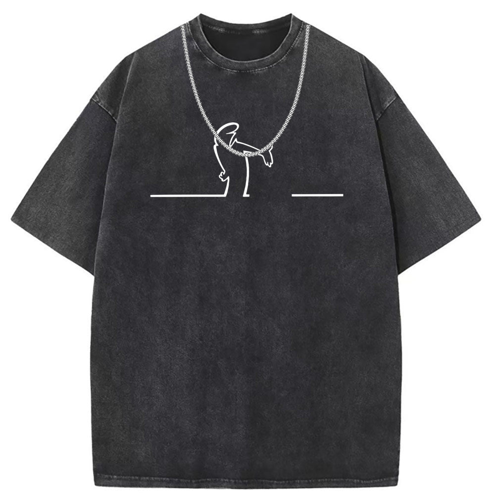Men T Shirts Washed old punk cotton short sleeves