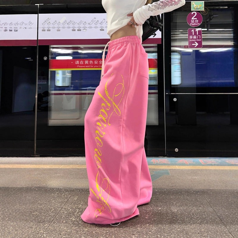 Women casual pants women elastic waist Y2K versatile