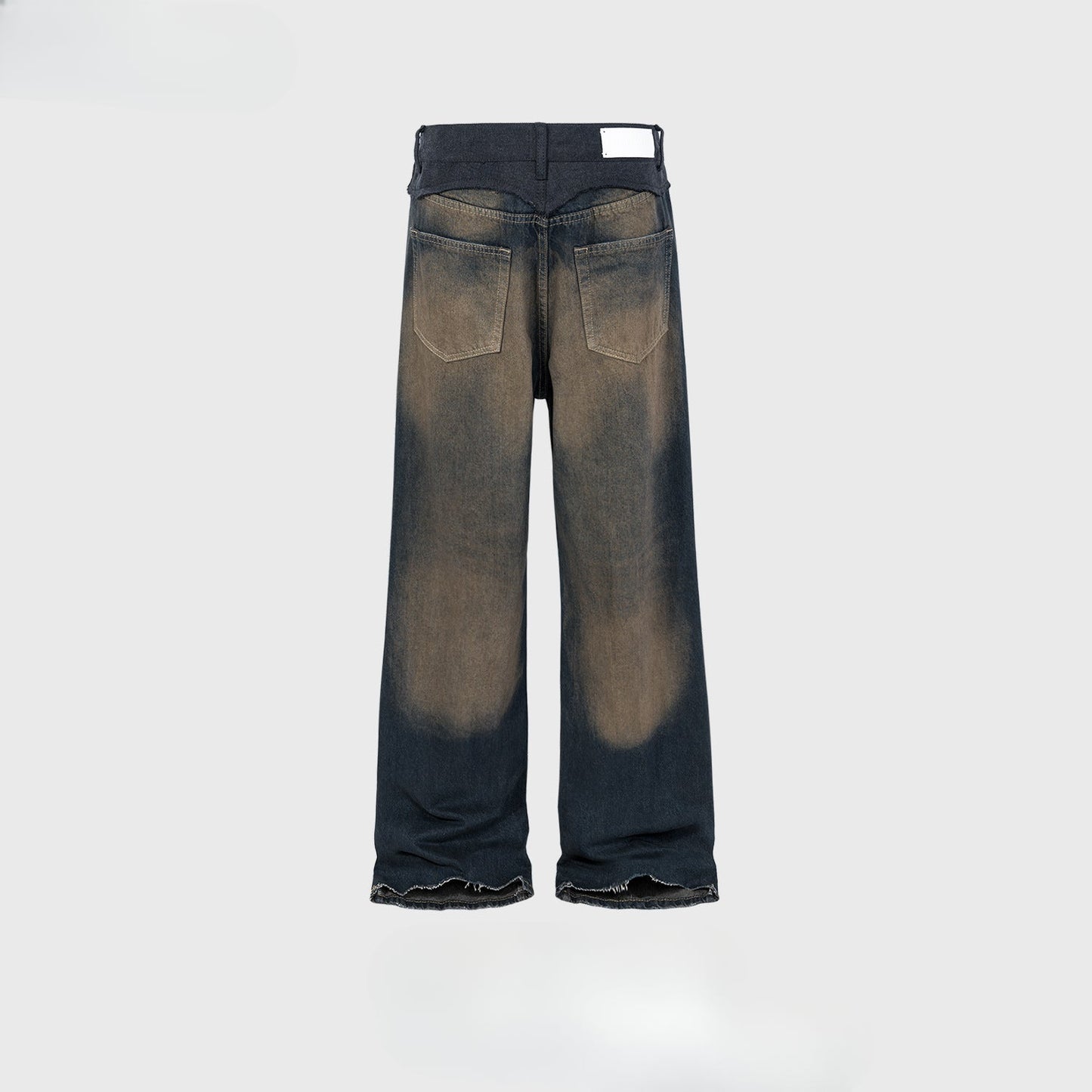 MIJKO Men's Vintage Pants MIJKO Men's Women's Wide Pants Old Splicing Jeans