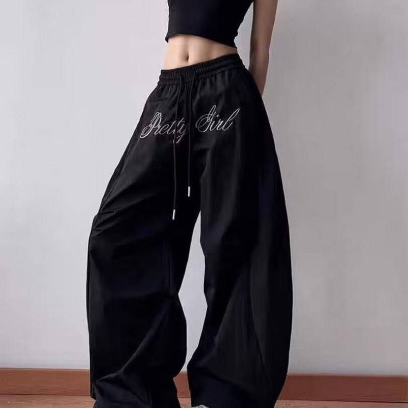 Women casual pants women summer letter embroidered paratrooper overalls