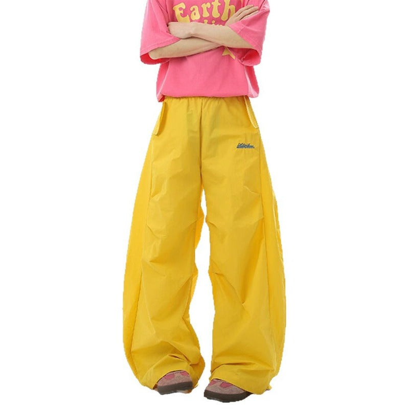 Women casual pants summer casual pants paratrooper pants alphabet embroidered straight-leg pants