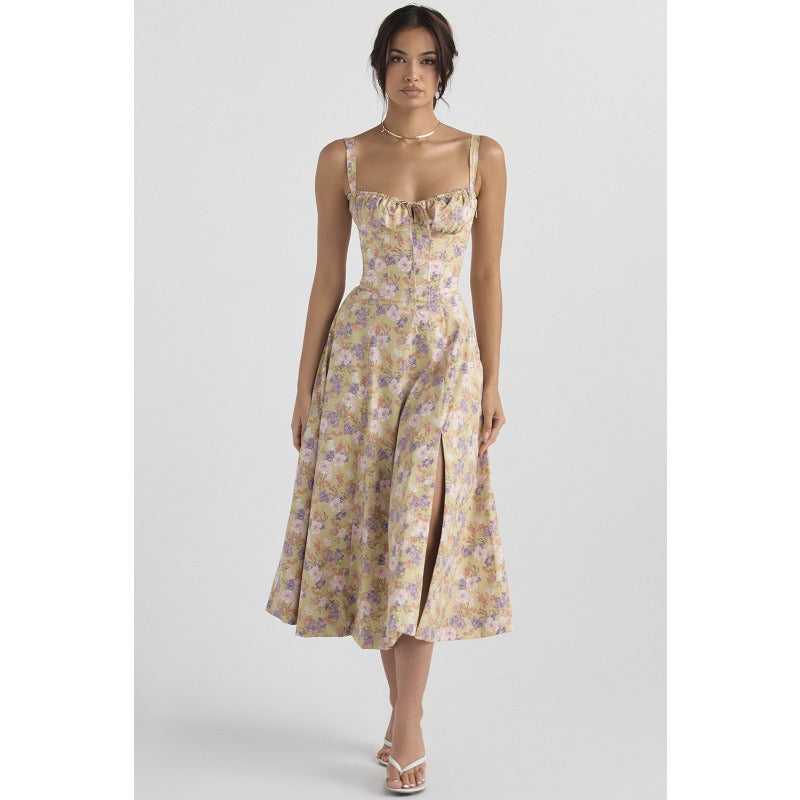 Women's dress: amazon bestseller - summer chic, elegant, high-end, spaghetti strap, soft & feminine style - french-inspired dress for women
