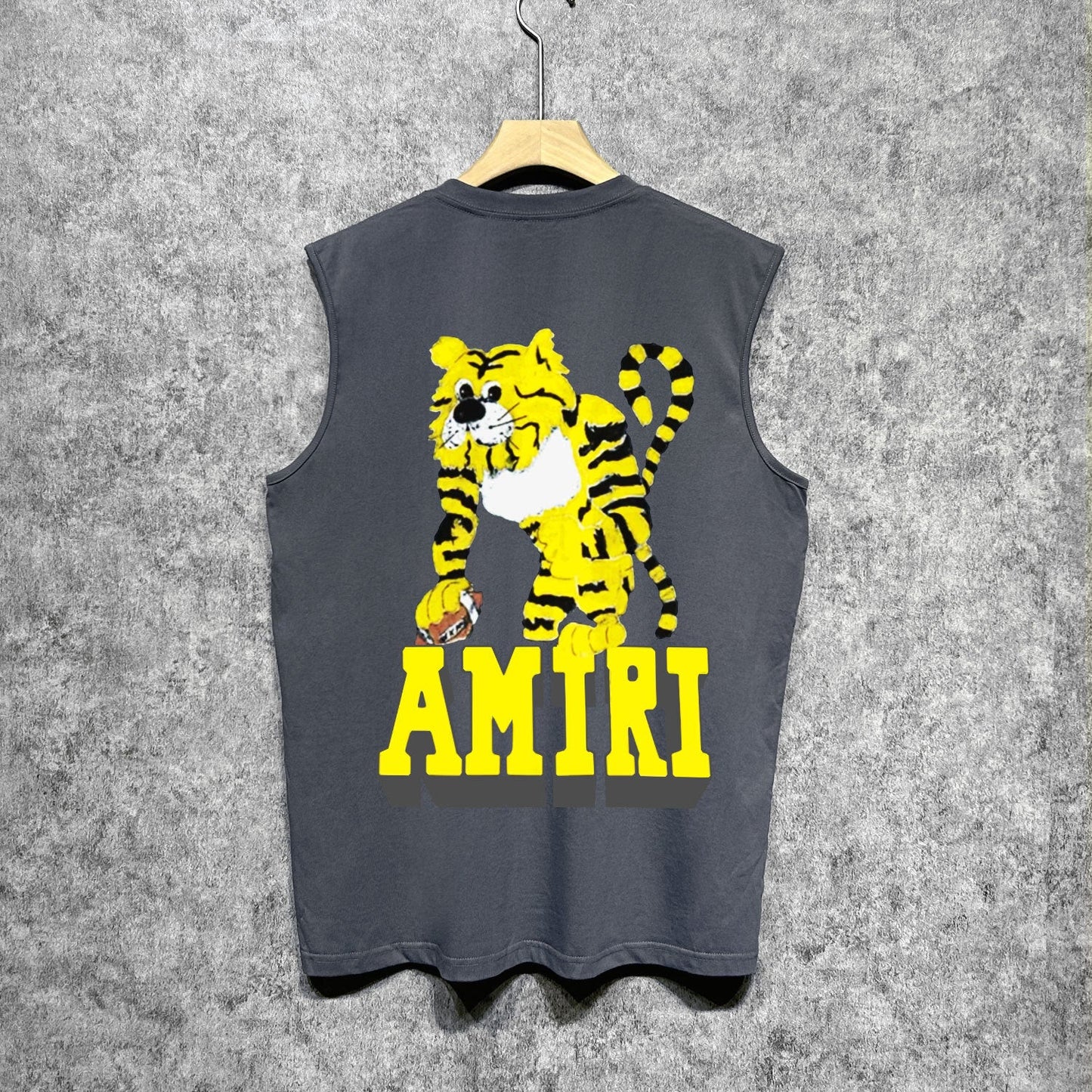 Amiri tank top tiger printing