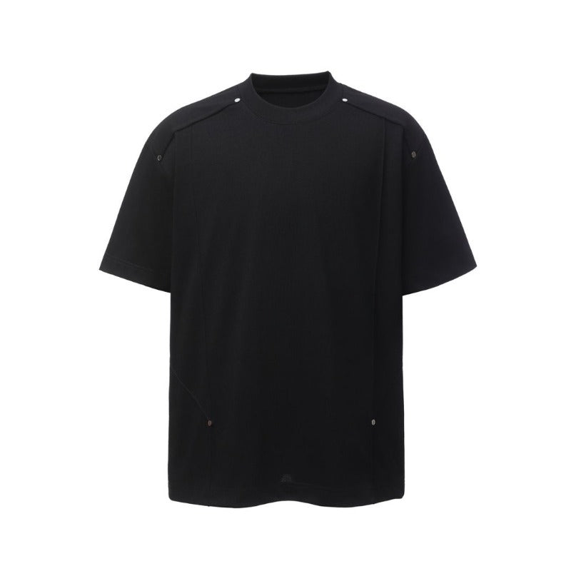 Men's t-shirts: american retro heavyweight double yarn embroidered logo deconstructed design high street oversized short sleeve tee