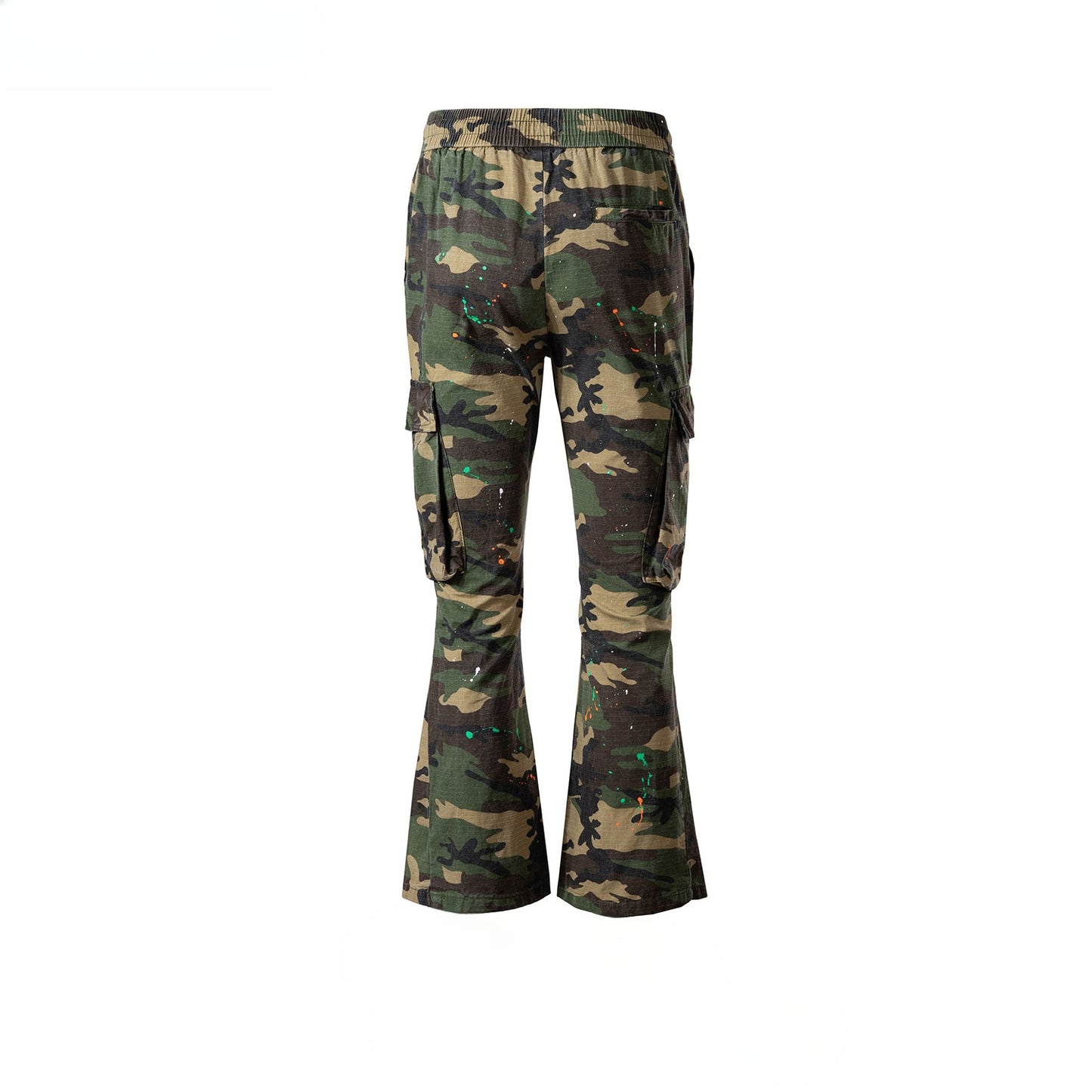 MIJKO Mens Vintage Pants MIJKO Men's Women's Hip Hop Camo Wide-footed Flared Casual Pants