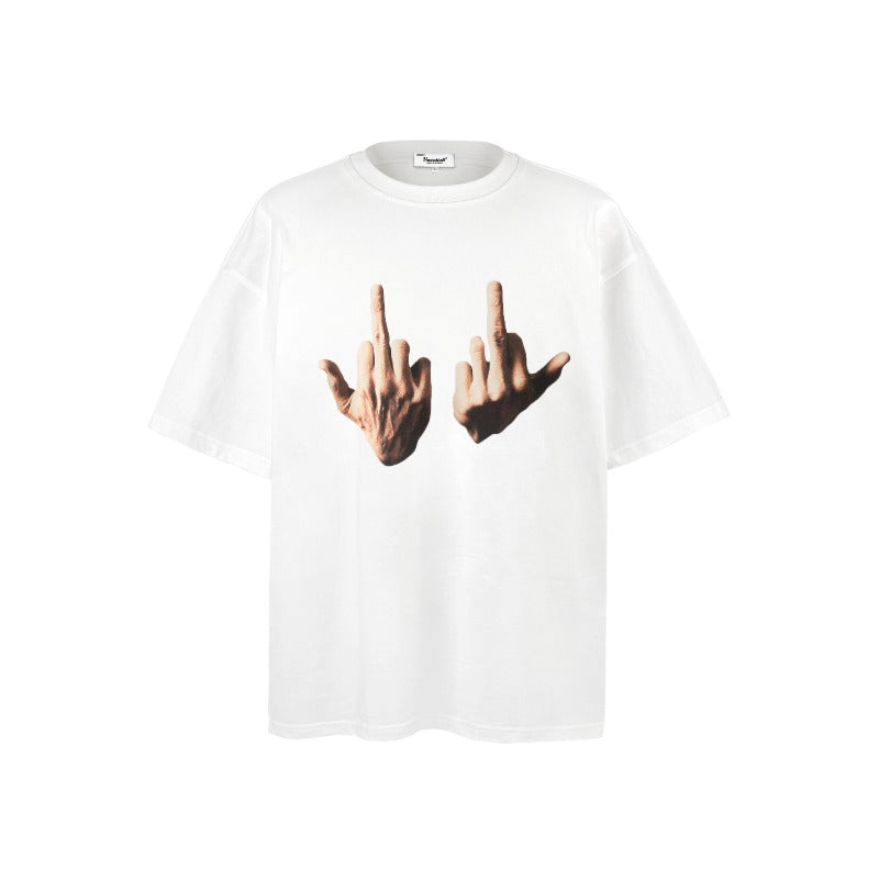 Men t shirts mankun spring american trendypure color international gesture handsome street casualloose short sleeve t-shirt