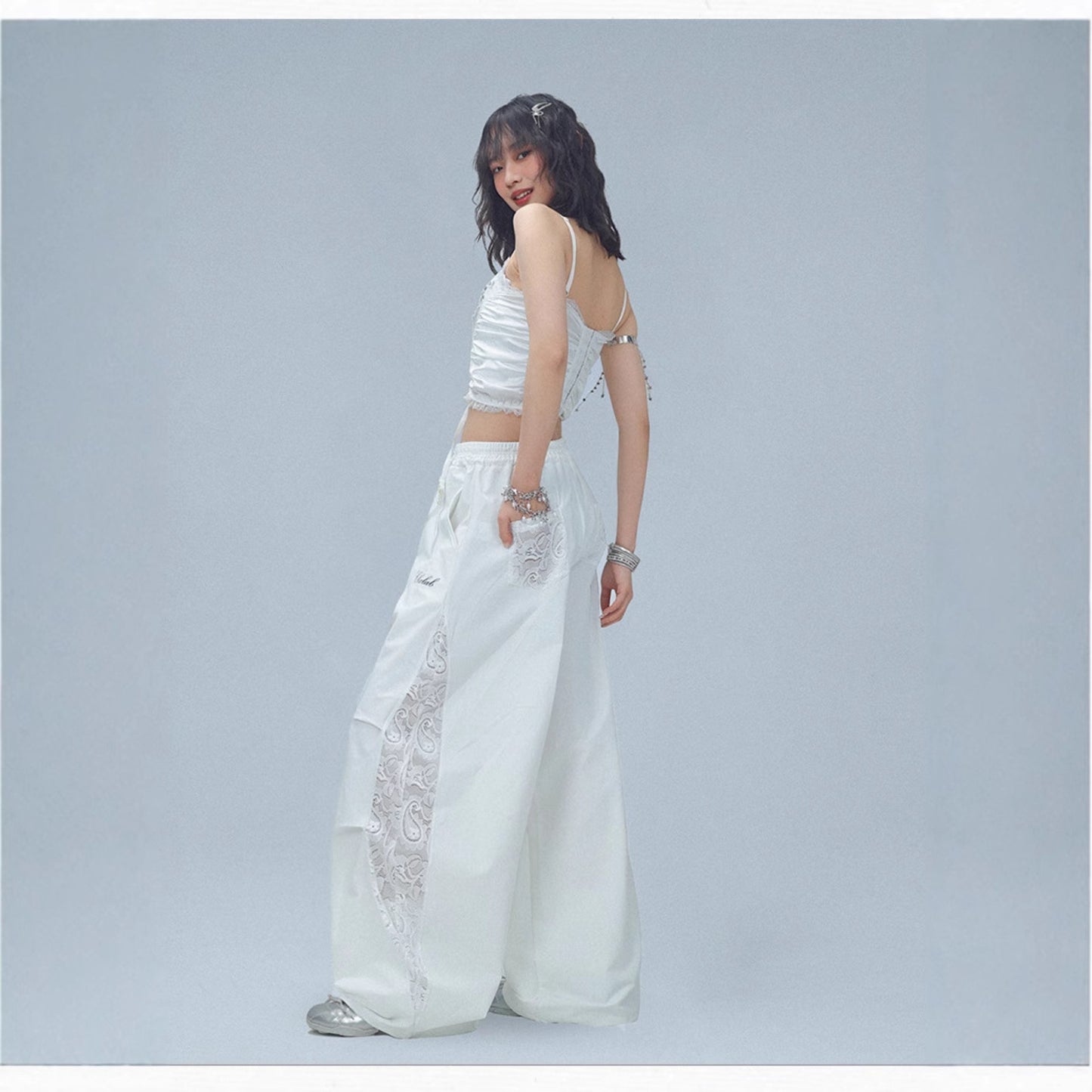 Women casual pants summer quick-drying sports trousers hip-hop wide-leg trousers