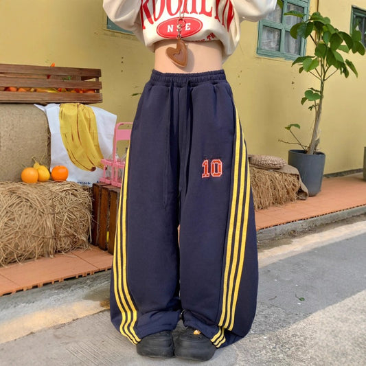 Women casual pant women loose drawstring wide legs