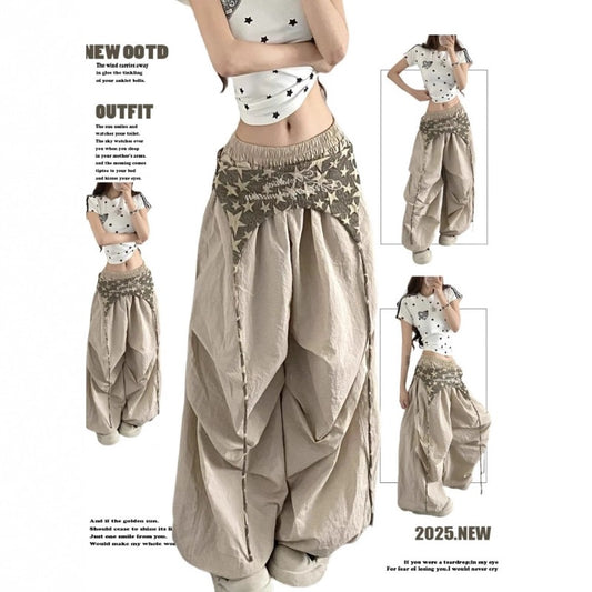 Women casual pants women's summer loose stacking fart curtain overalls