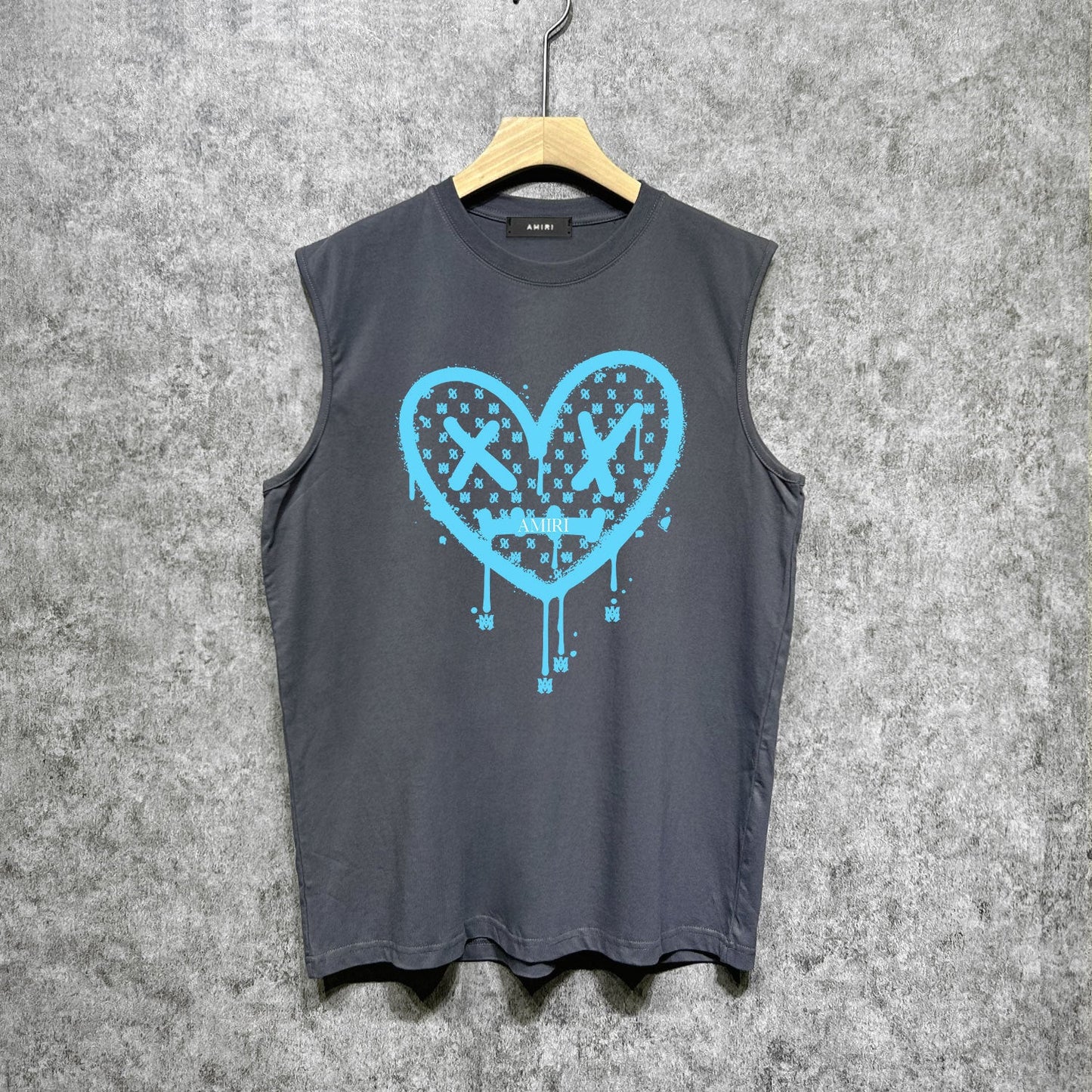 Amiri tank top splash paint heartprinting