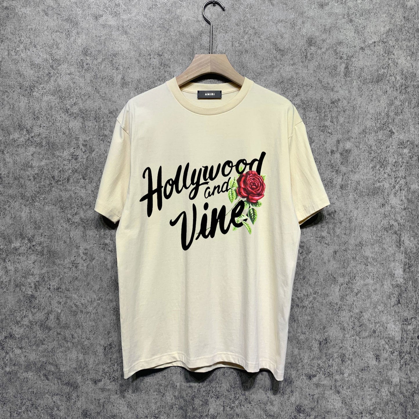 Amiri t shirts hollywood rose printing short sleeve