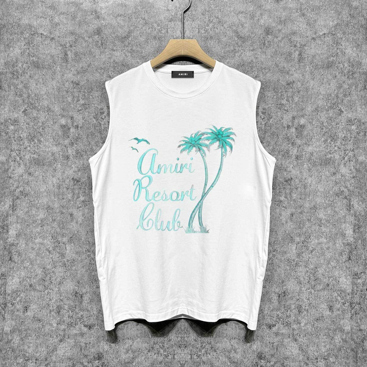 Amiri tank top coconut tree bird printing