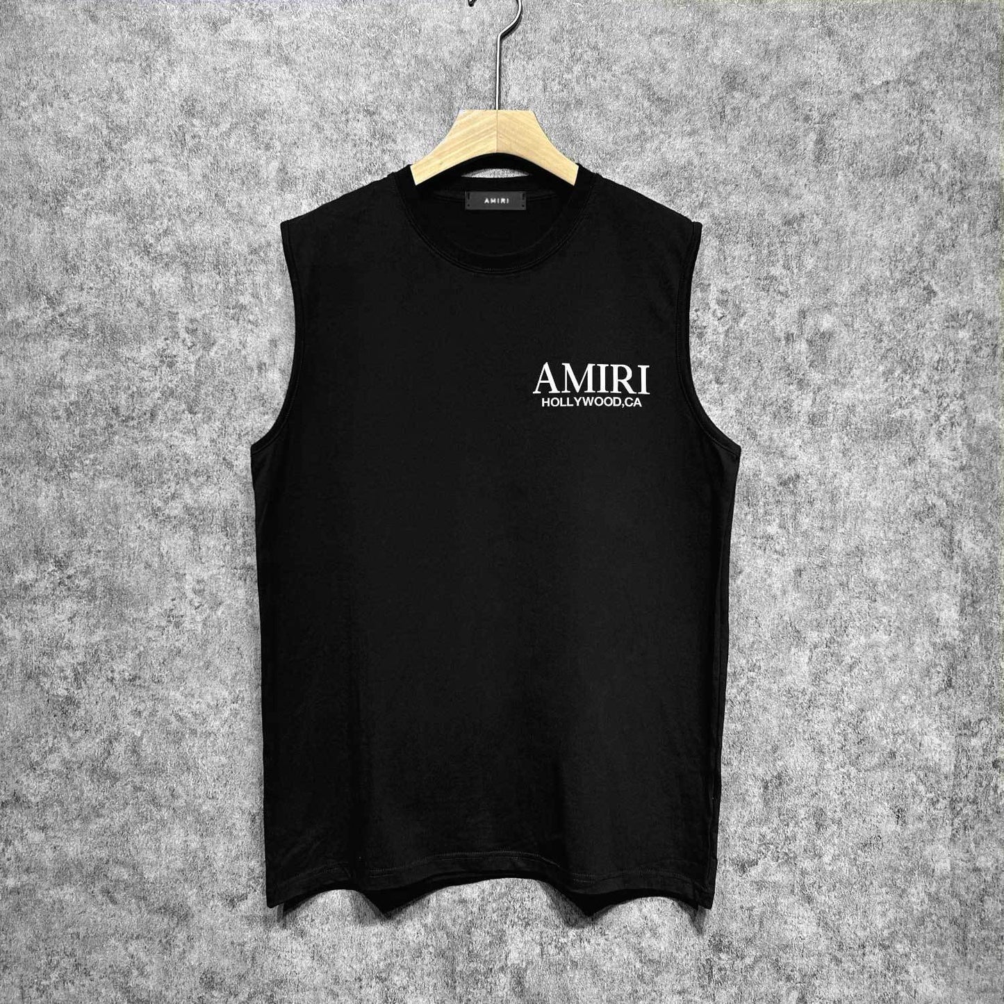 Amiri tank top new bone sleeve print