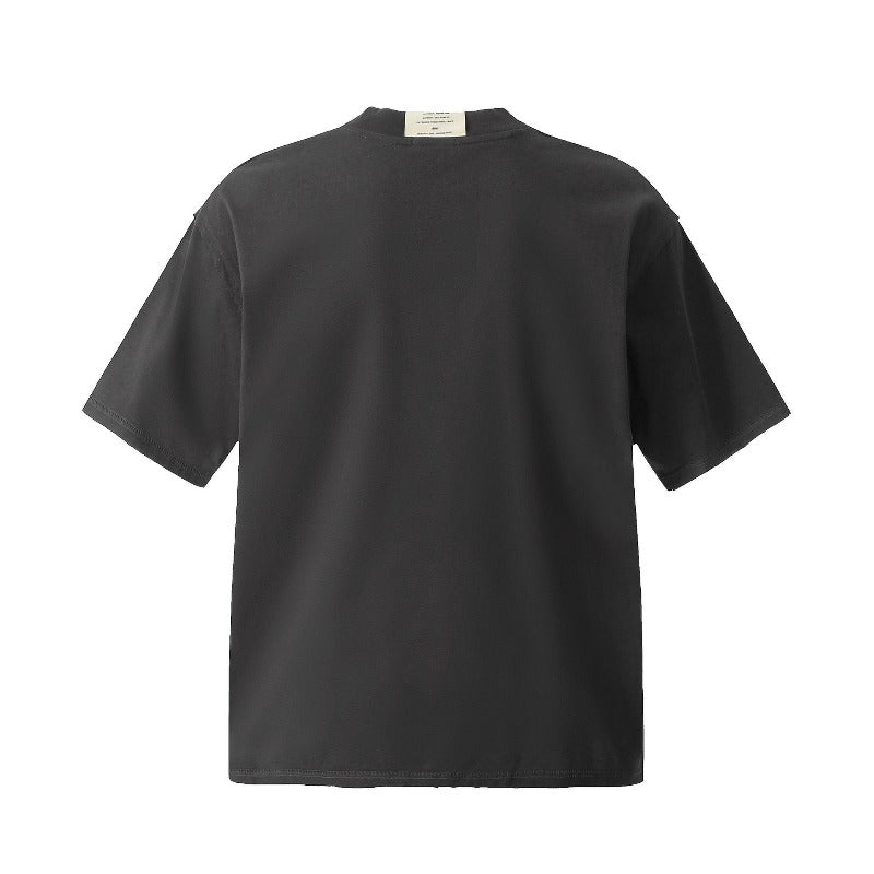 Men's t-shirts: american street style, unisex solid color deconstructed patchwork, premium design, men's loose fit short sleeve tee