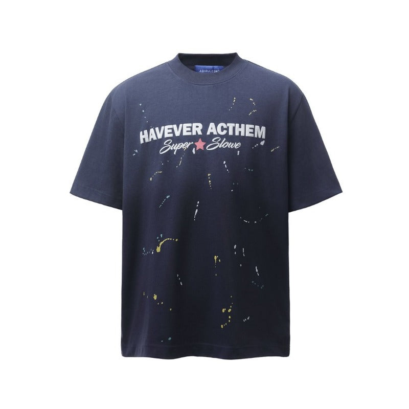 Men's t-shirts: american retro heavyweight double yarn high-quality high-street graphic print men's loose fit crew neck short sleeve t-shirt