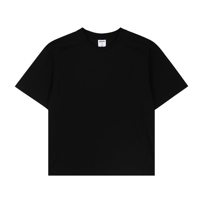 Men t shirts r american retrocouple street trendypure color deconstructed design bottomeasiest for match men's loose round neck short sleeve t-shirt