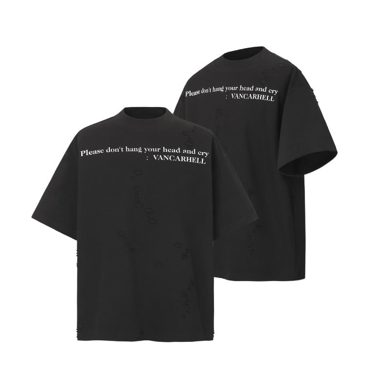 Men's t-shirts: american streetwear summer letter design, relaxed fit, distressed premium quality, unisex short sleeve tee