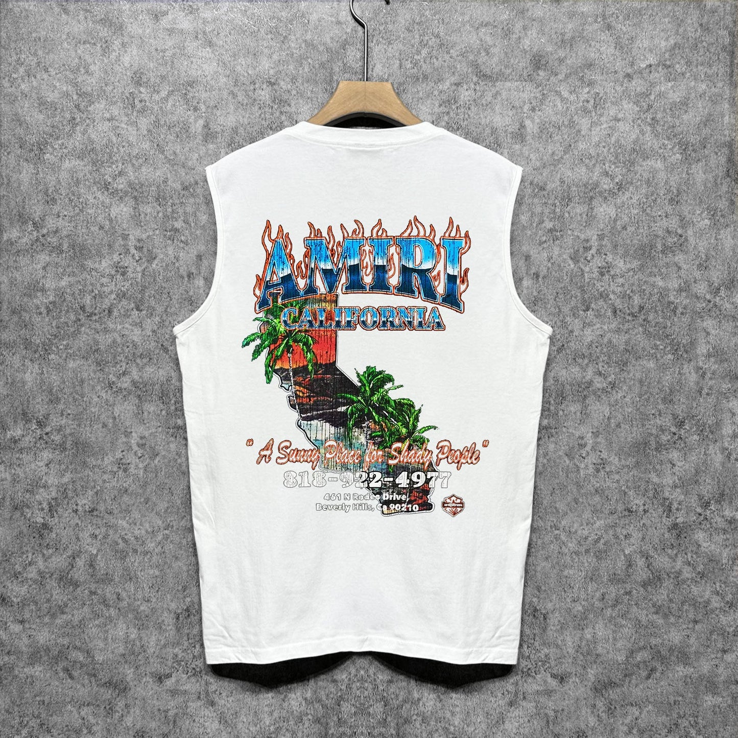 Amiri tank top flame island print