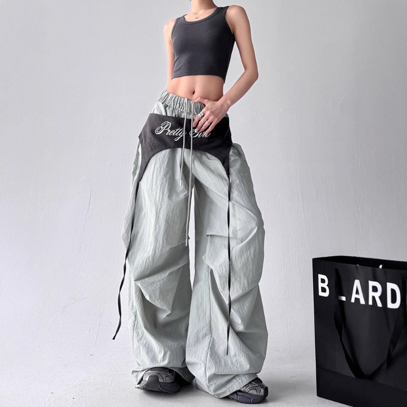 Women casual pants retro loose women summer scimitar pants