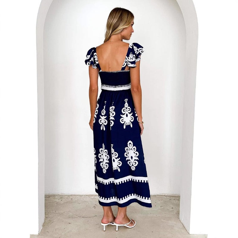 Women's dress: hot-selling european and american style beach dress for women on amazon - vacation-ready printed bandeau dress