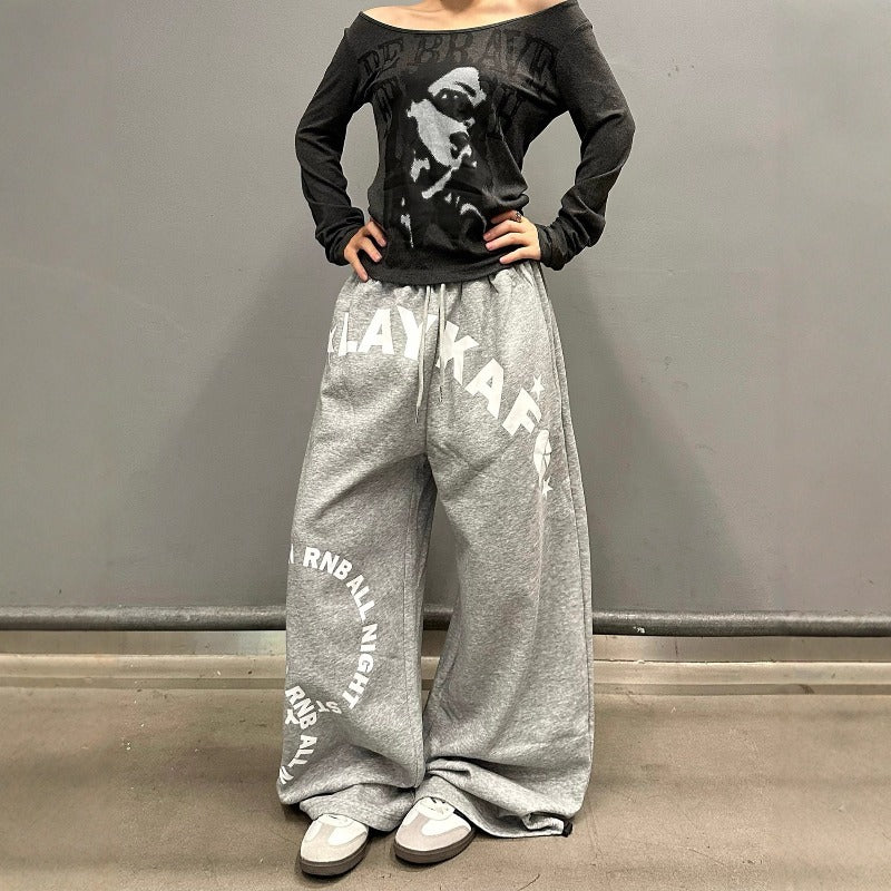 Women casual pant letter printing autumn